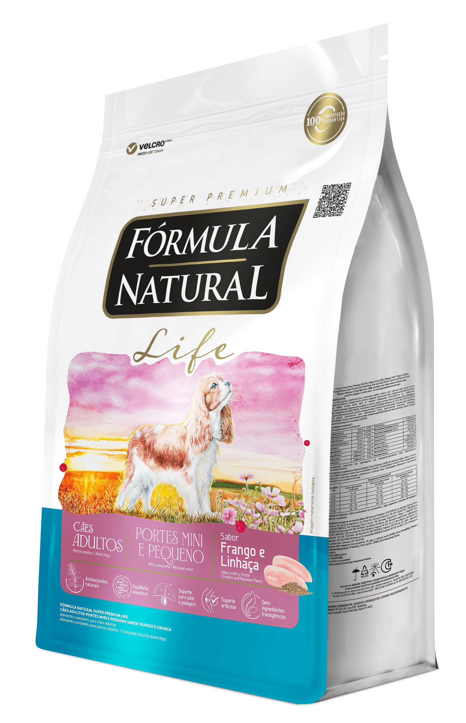 Fórmula Natural Life Cães Adultos Portes Mini e Pequeno